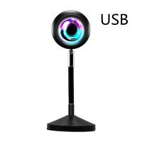Upgrade Rainbow Sunset Projector Lamp Atmosphere Light Home Coffee Shop Background Wall Decoration R